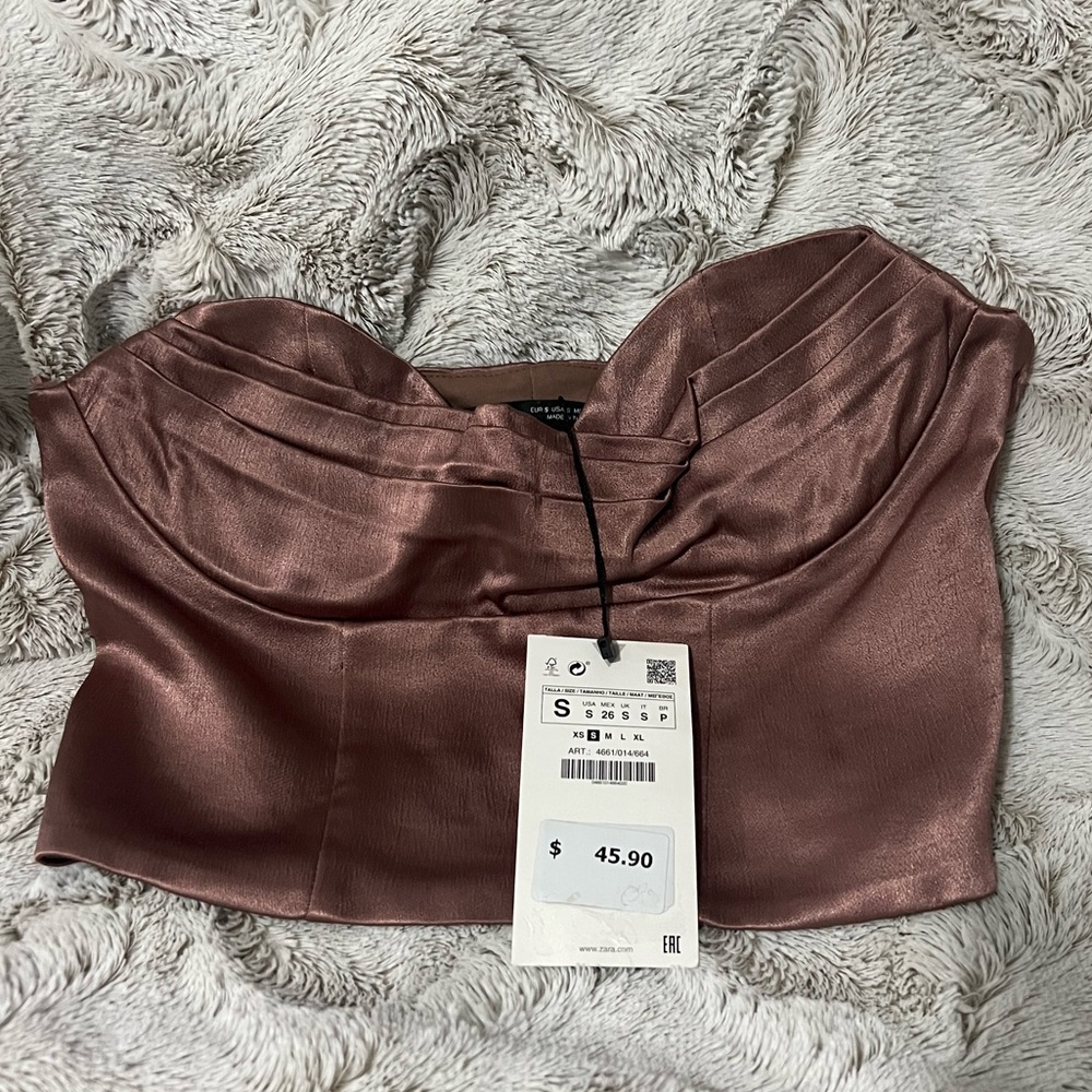 Zara dusty rose crop top